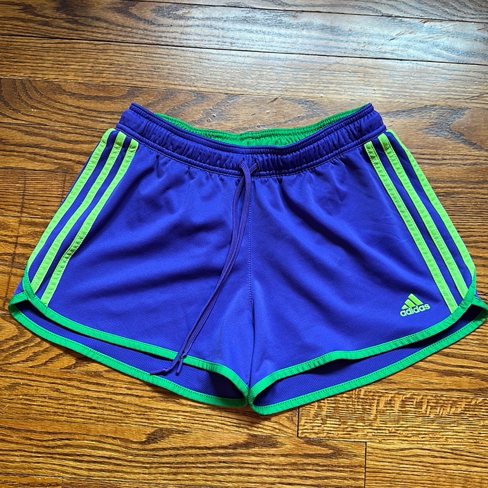 Women’s Adidas Purple & Green Athletic Shorts